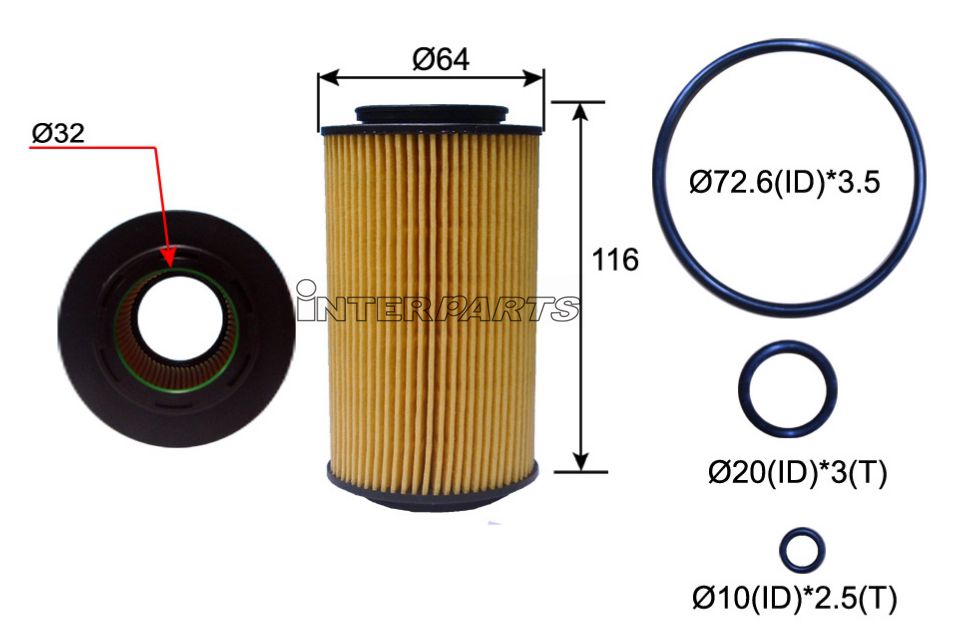 MAHLE 호환 OIL FILTER OX153/7D1ECO IPEO-766